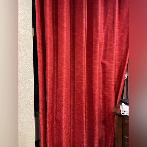 Threshold Retro Burnt Orange Grommet Drapes - Picture 2 of 5